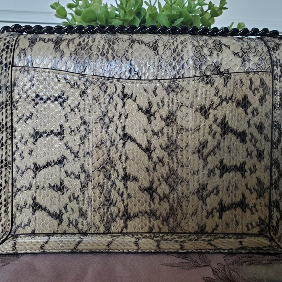Coach Hutton Shoulder Bag Neutral Snakeskin - Picture 2 of 9